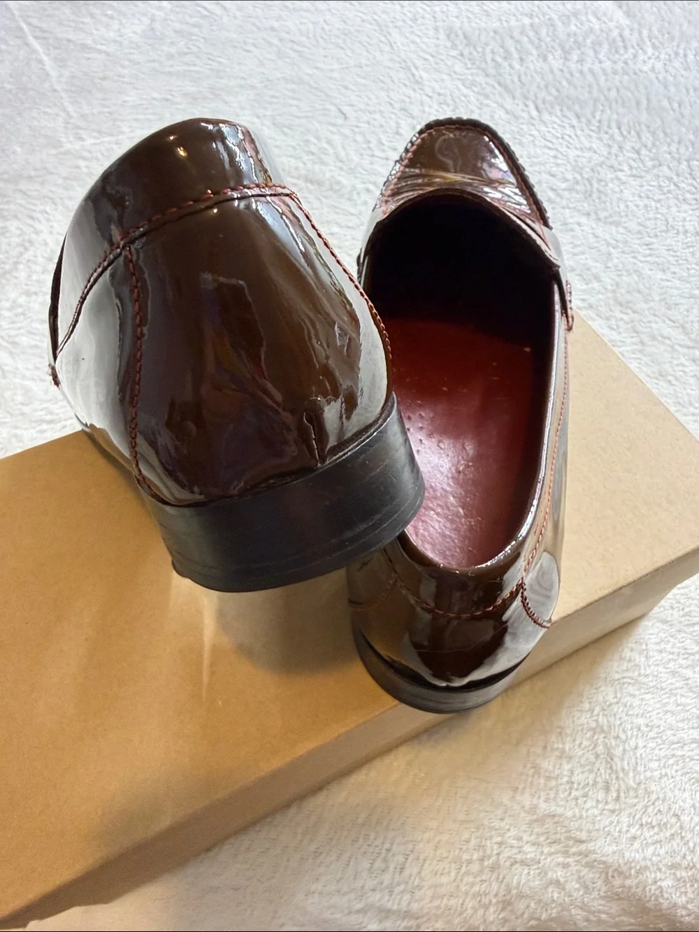 Cole Haan Alexa Penny Moc II Chestnut Patent Leather Loafers Women’s Size 8.5B